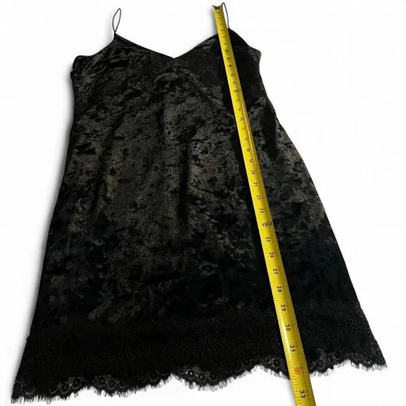 Black Topshop Velvet Lace Slip Dress - Picture 6 of 8